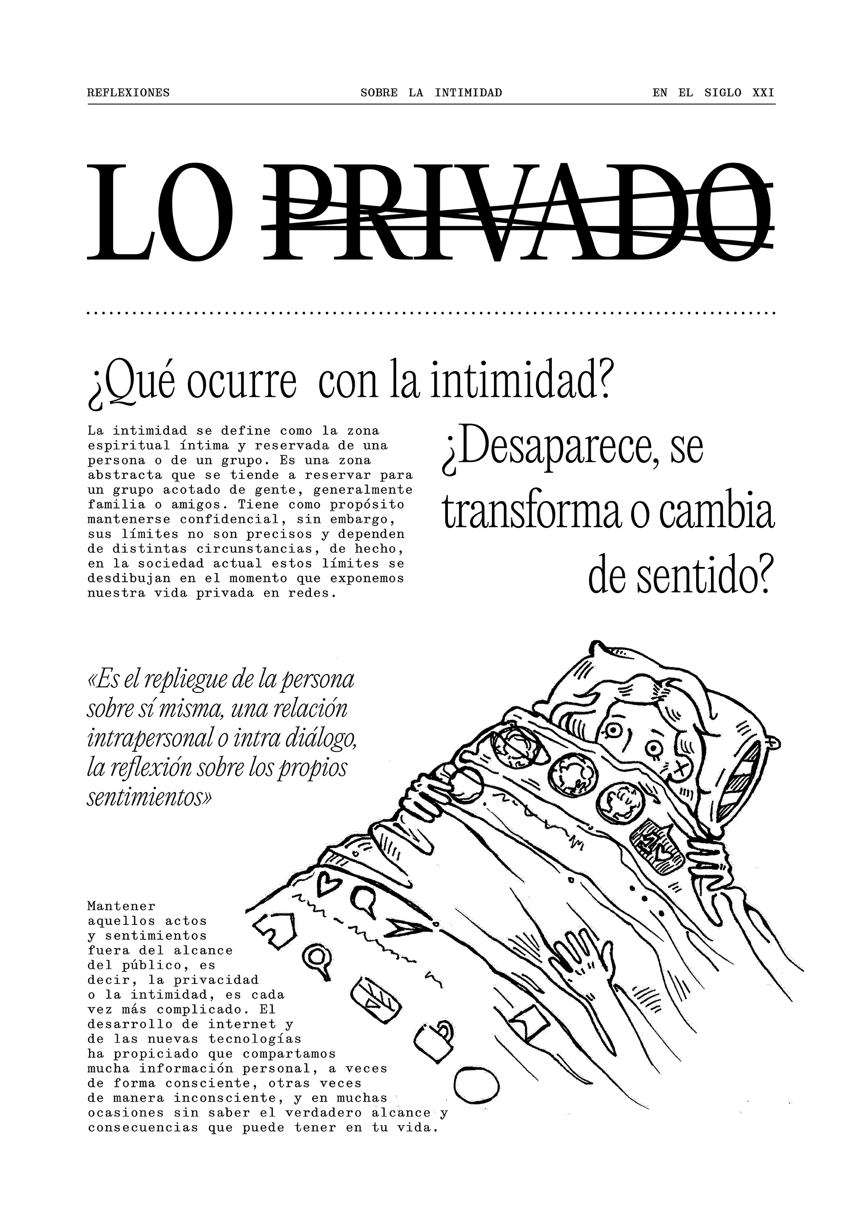 Imagen pagina periodico 'Lo privado'